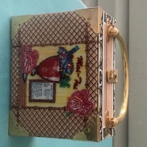 Gold and Red Cigar Box Mini Bag with Ornate Design
